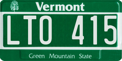 VT license plate LTO415