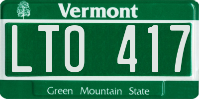VT license plate LTO417