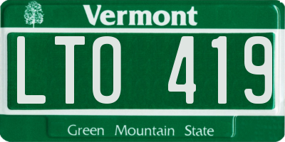 VT license plate LTO419