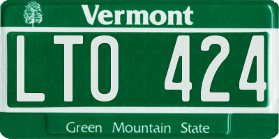 VT license plate LTO424