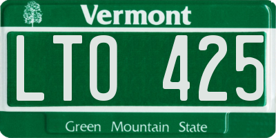 VT license plate LTO425