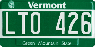 VT license plate LTO426