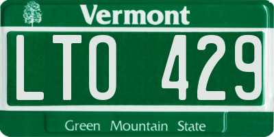 VT license plate LTO429