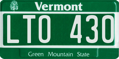 VT license plate LTO430