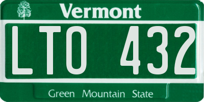 VT license plate LTO432
