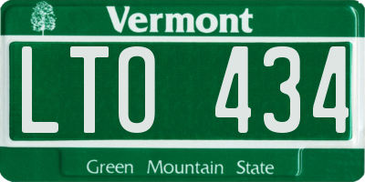 VT license plate LTO434