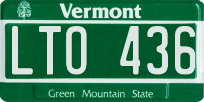 VT license plate LTO436