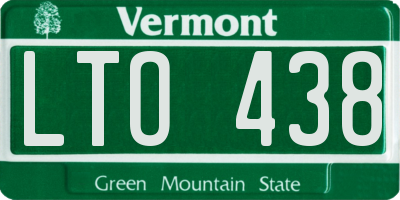 VT license plate LTO438