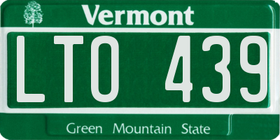 VT license plate LTO439