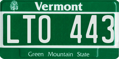 VT license plate LTO443