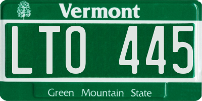 VT license plate LTO445