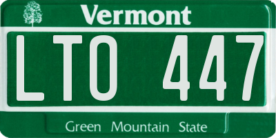 VT license plate LTO447