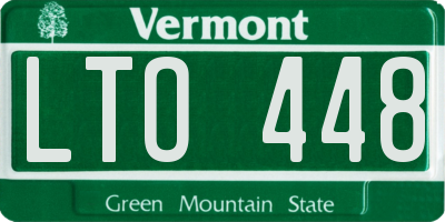VT license plate LTO448