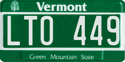 VT license plate LTO449