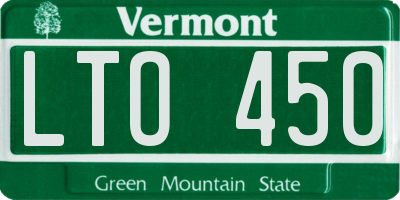 VT license plate LTO450