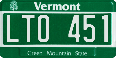 VT license plate LTO451
