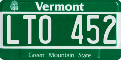 VT license plate LTO452