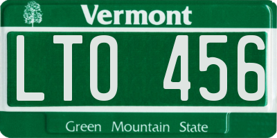 VT license plate LTO456