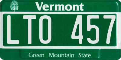 VT license plate LTO457