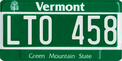 VT license plate LTO458
