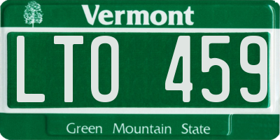 VT license plate LTO459