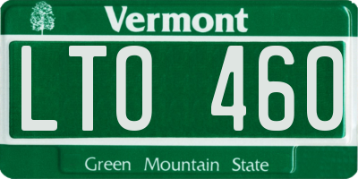 VT license plate LTO460