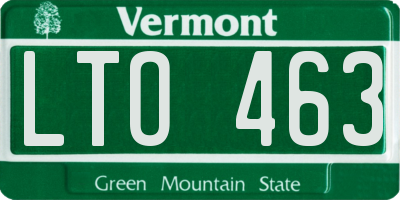 VT license plate LTO463