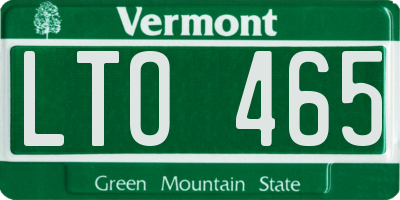 VT license plate LTO465