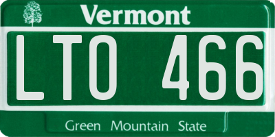 VT license plate LTO466