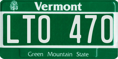 VT license plate LTO470