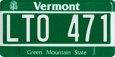 VT license plate LTO471