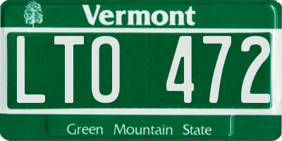 VT license plate LTO472