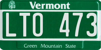VT license plate LTO473