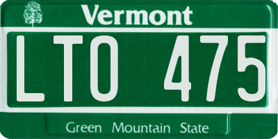 VT license plate LTO475