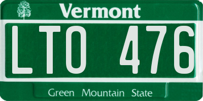 VT license plate LTO476