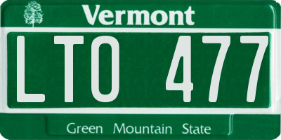 VT license plate LTO477