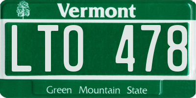 VT license plate LTO478