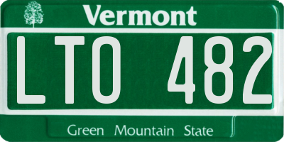 VT license plate LTO482