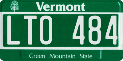VT license plate LTO484
