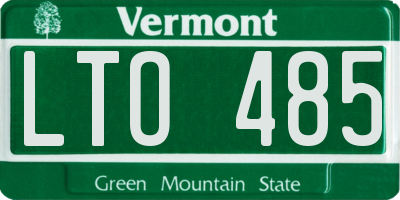 VT license plate LTO485