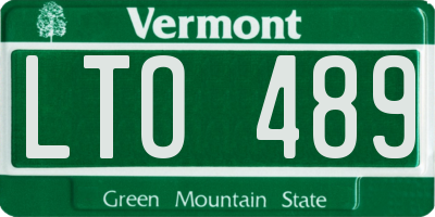 VT license plate LTO489
