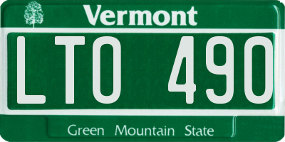 VT license plate LTO490