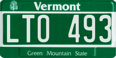 VT license plate LTO493