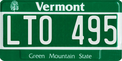 VT license plate LTO495