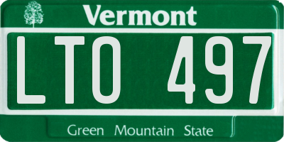 VT license plate LTO497