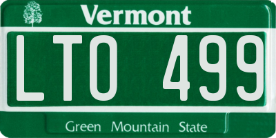 VT license plate LTO499