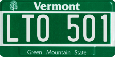 VT license plate LTO501