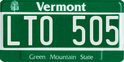 VT license plate LTO505