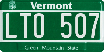 VT license plate LTO507