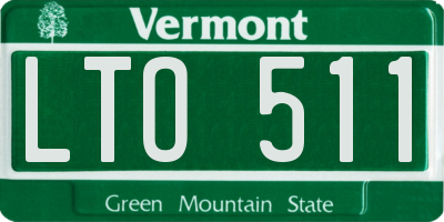 VT license plate LTO511